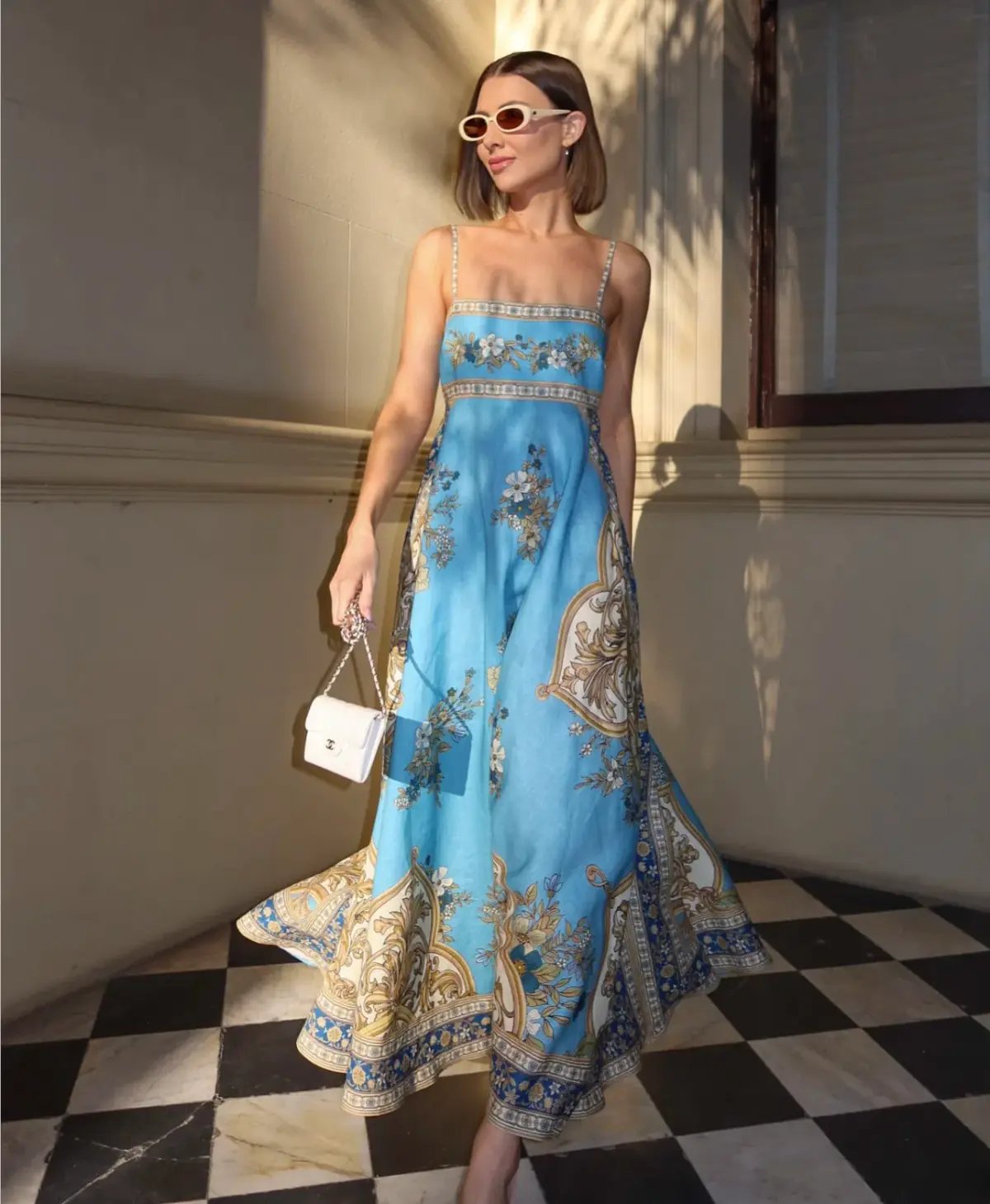 Alemais Cassie Sundress Blue Print Size 8 photo 2