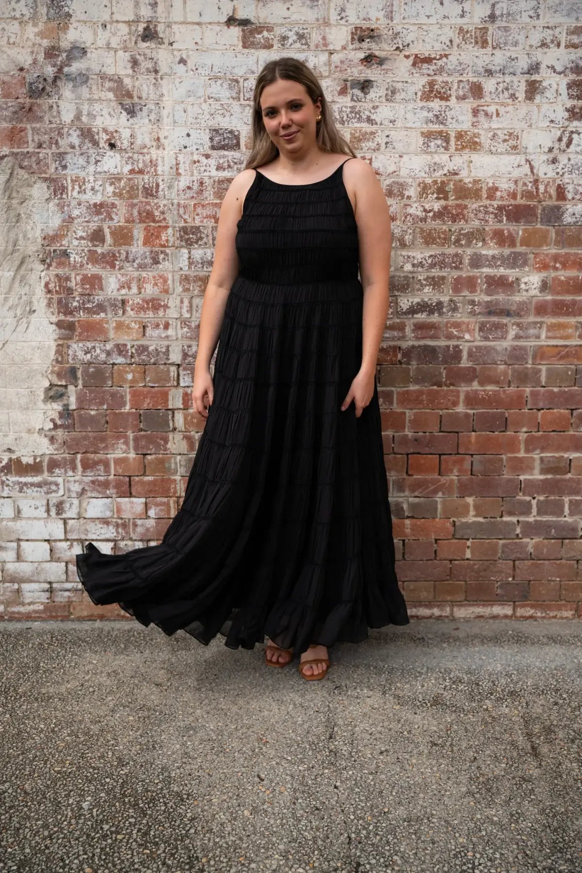 Aje Rosewood Ruched Maxi Dress Black Size 16 photo 3