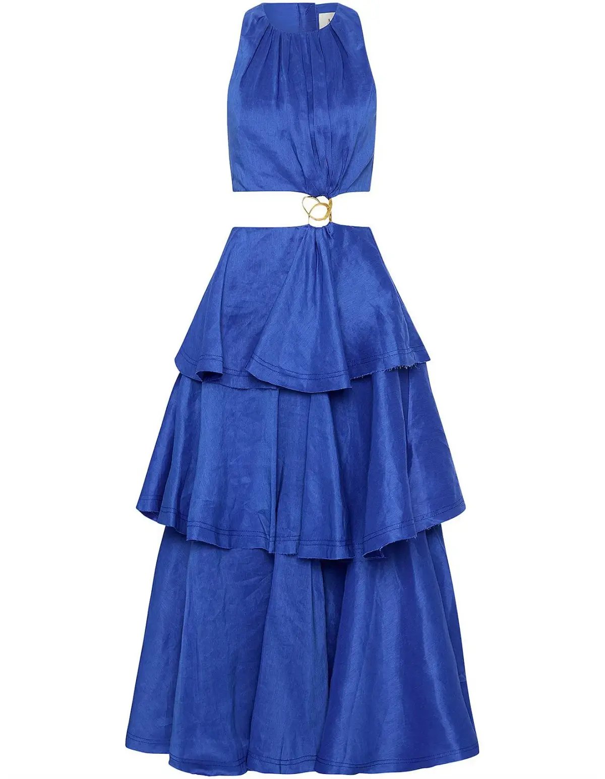 Aje Wave Cut Out Ring Midi Dress Blue Size 12 photo 5