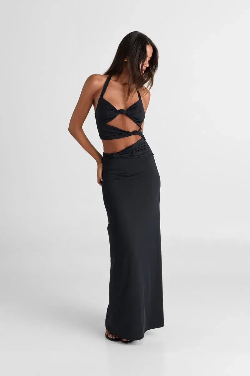 Sasha Therese Oralia Maxi Dress Black Size 6 photo 2