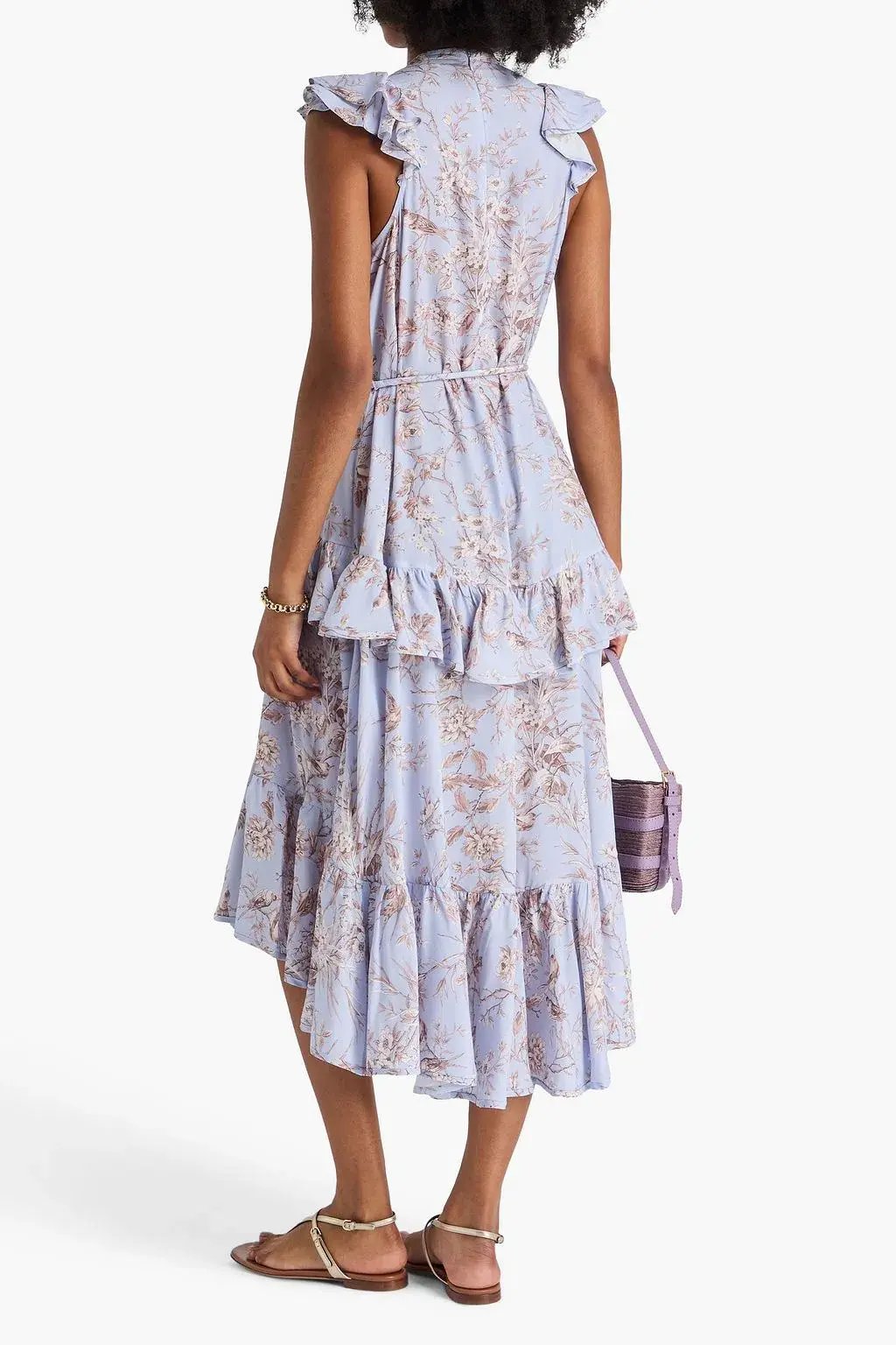 Zimmermann RUFFLED FLORAL PRINT CREPE MIDI size 0 / 8 photo 2