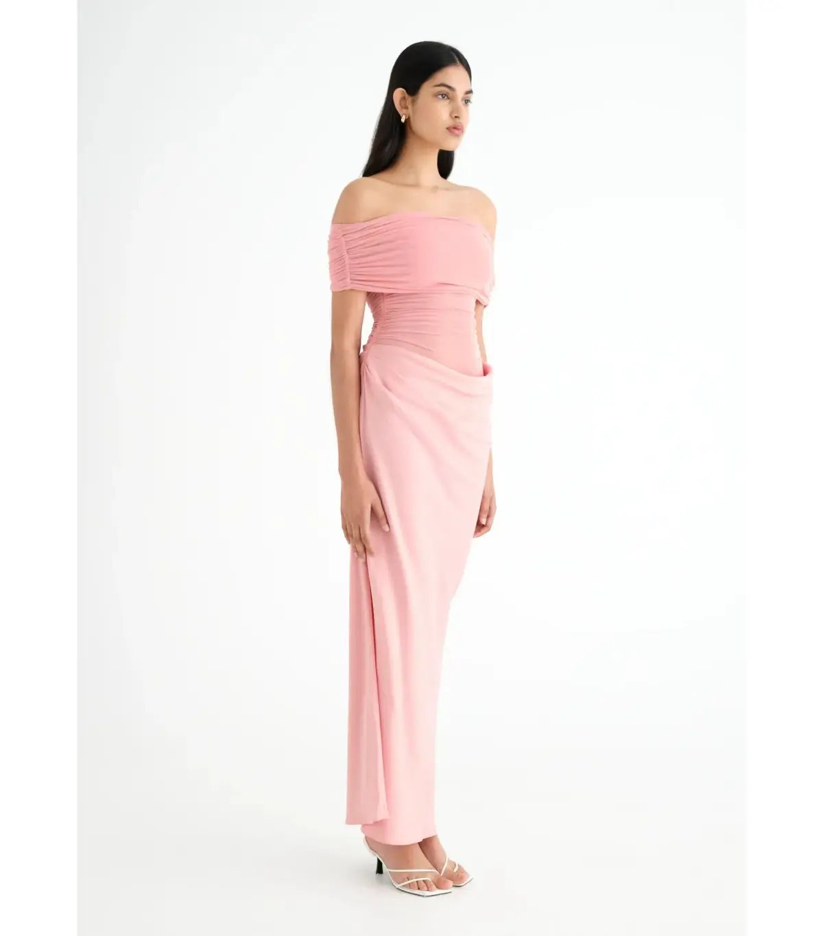 Benni Nico Off Shoulder Maxi Dress Candy Floss Pink Size AU 10 photo 2