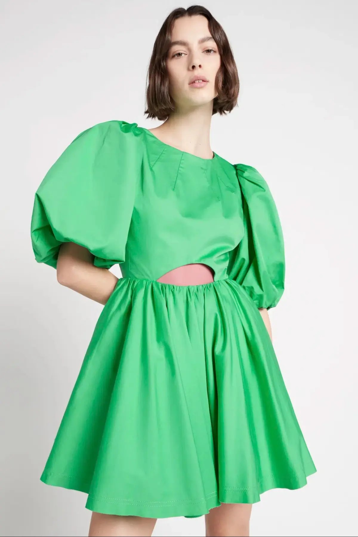 Aje Colette Abstract Cut Out Mini Dress Grass Green Size 8 photo 2