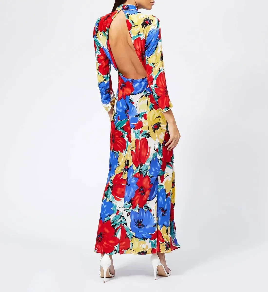RIXO London Lucy Diana' Floral High-Neck Backless Dress Size M/Au 12 photo 4