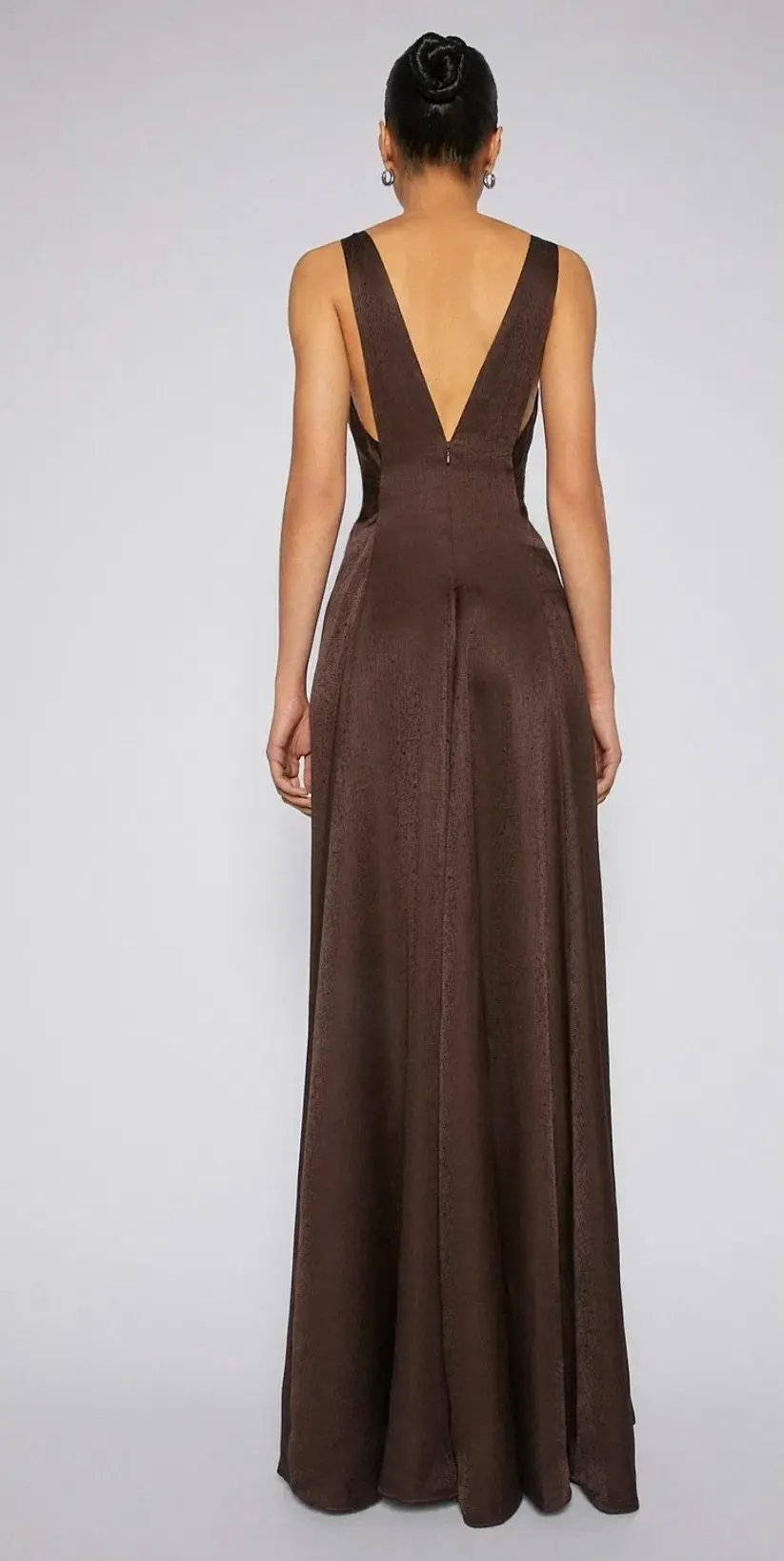 Scanlan Theodore Silk Jacquard Gown Chocolate Size AU 8 photo 2