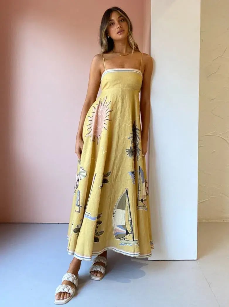 Alemais Sunset Shades Sundress Yellow Size 12 photo 4