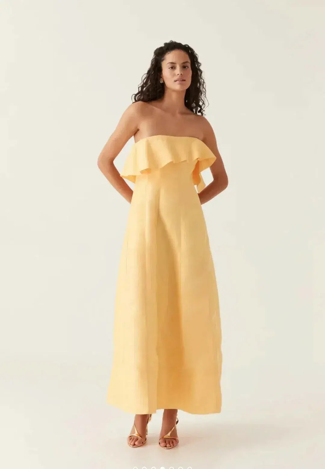 Aje Shallows Strapless Gown Yellow Size 10 photo 3