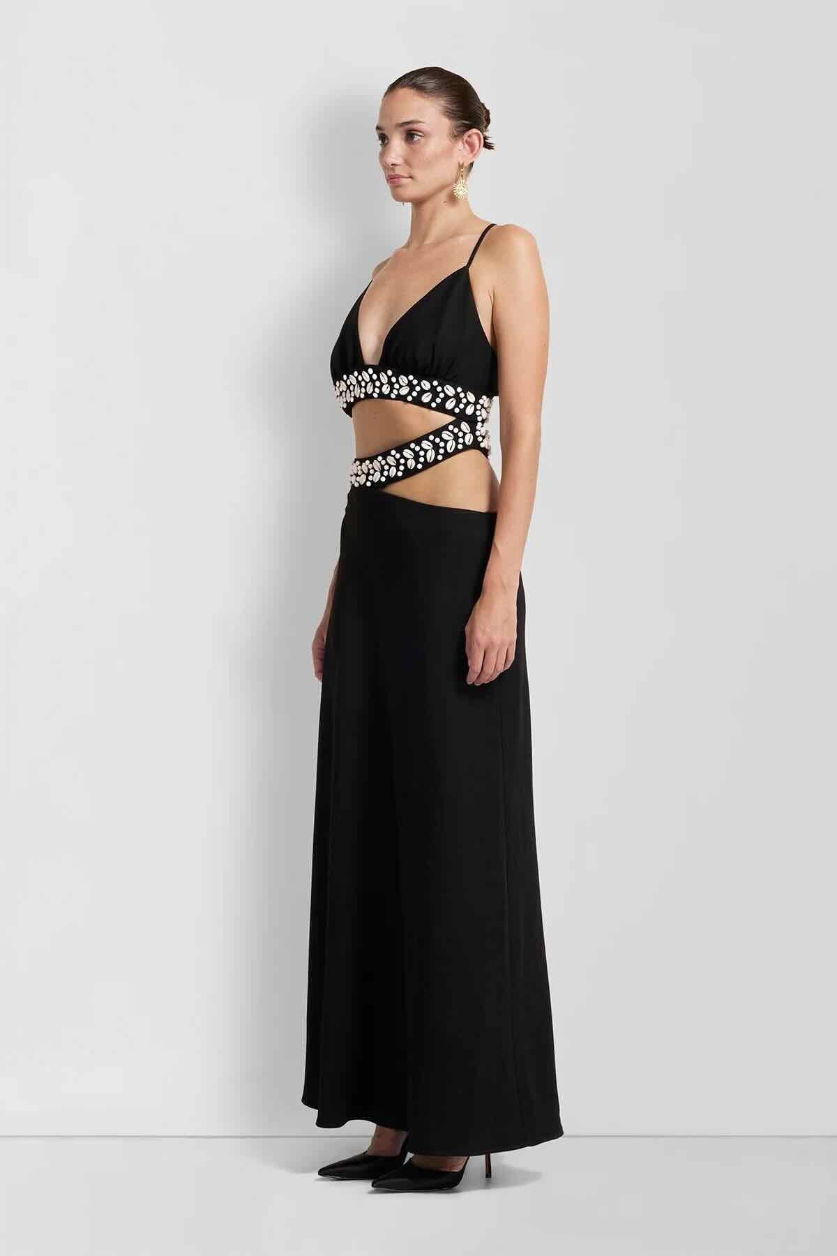 THE WOLF GANG LA PLAYA MAXI DRESS - NOIR photo 2