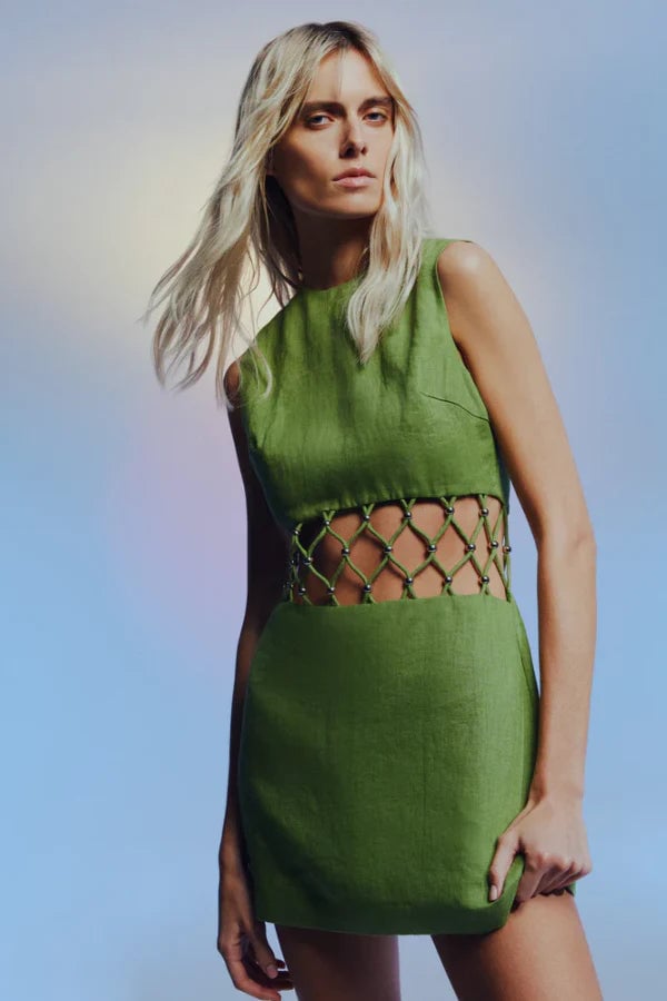 MISHA COLLECTION ELLIE MINI DRESS - AVOCADO photo 5