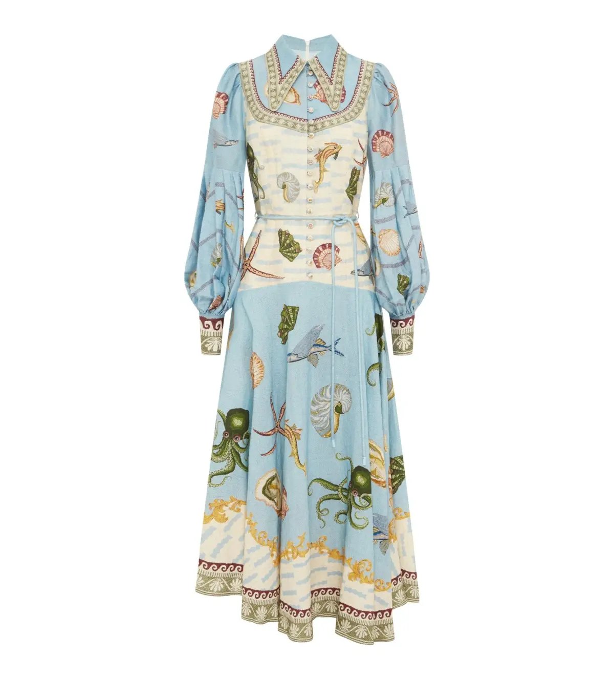 Alemais Bath House Shirt Midi Dress Print Size 16 photo 8