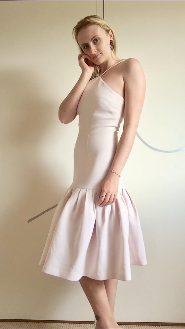 By Johnny Fit and Flare Midi Dress Pale Pink Size 6 photo 5