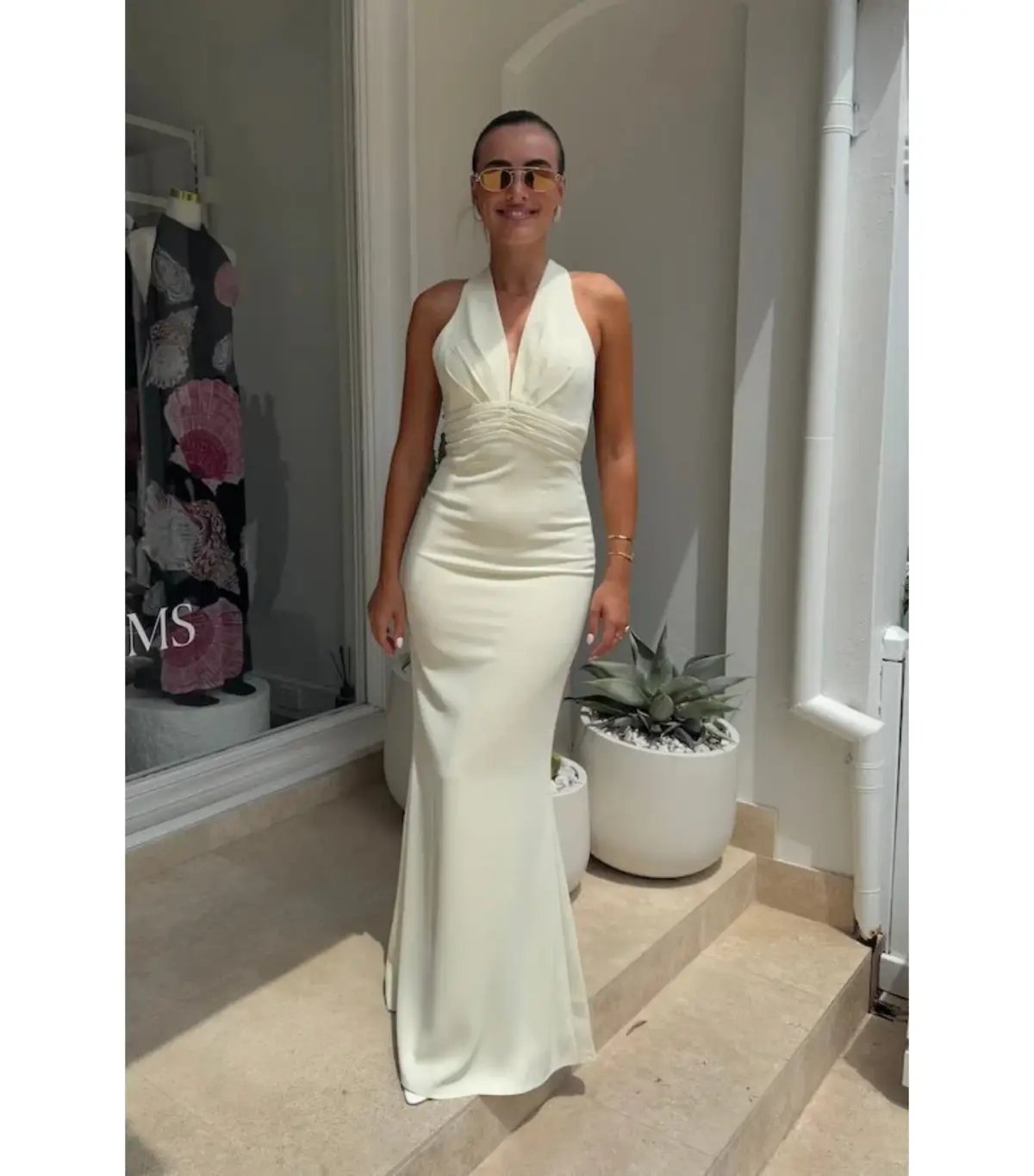 Odd Muse The Ultimate Muse Tie Neck Maxi Dress Butter Cream Size XS / AU 6 photo 3