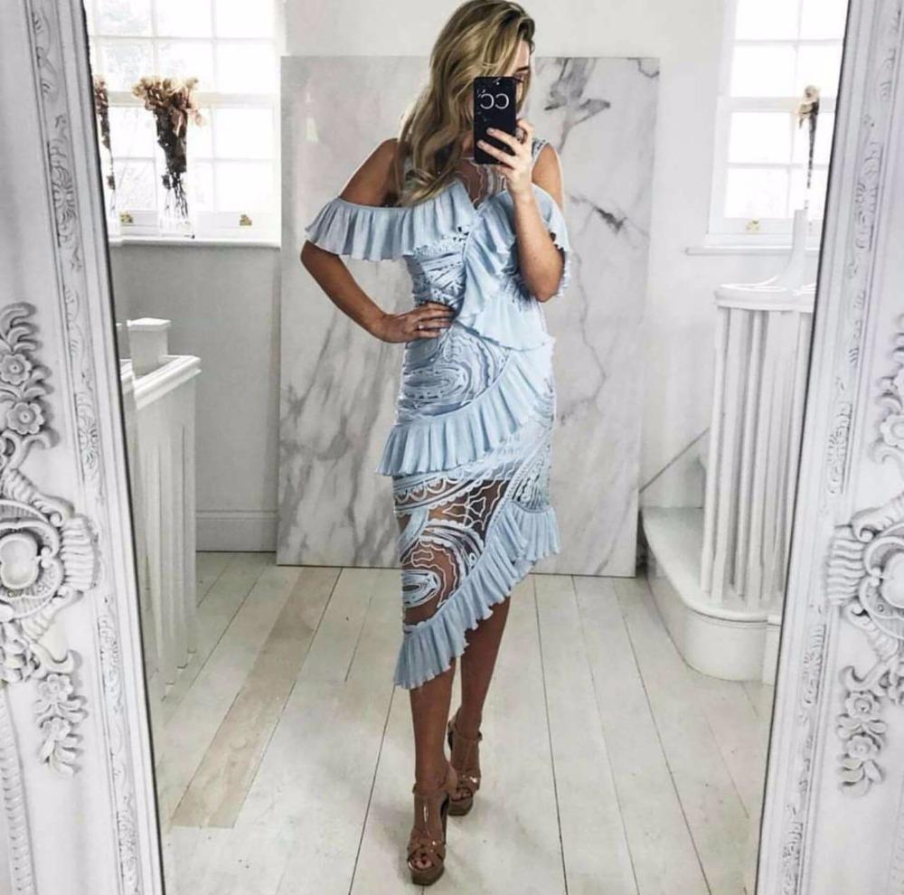 Alice McCall Love Me Like You Do Midi Dress in Ice Blue Size 4 photo 9