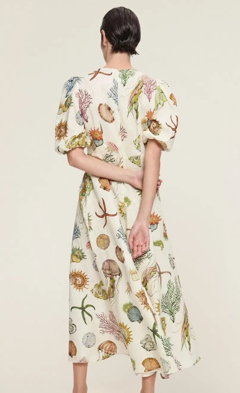 Alemais Sea Midi Dress Print Size 8 photo 3