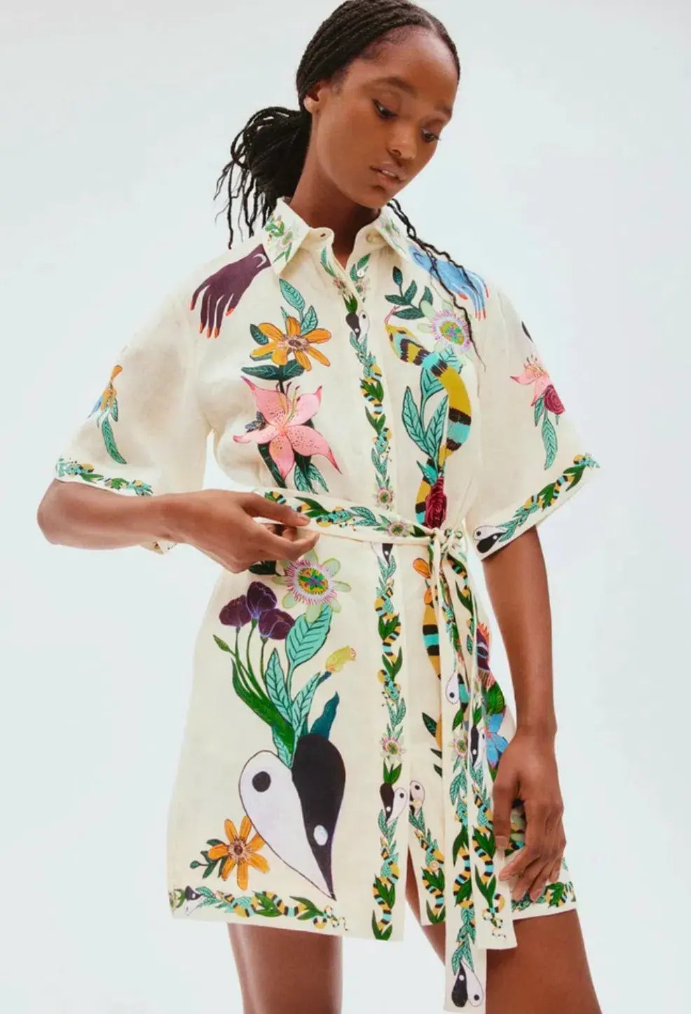 Alemais Meagan Mini Shirt Dress Print Size 8 photo 2