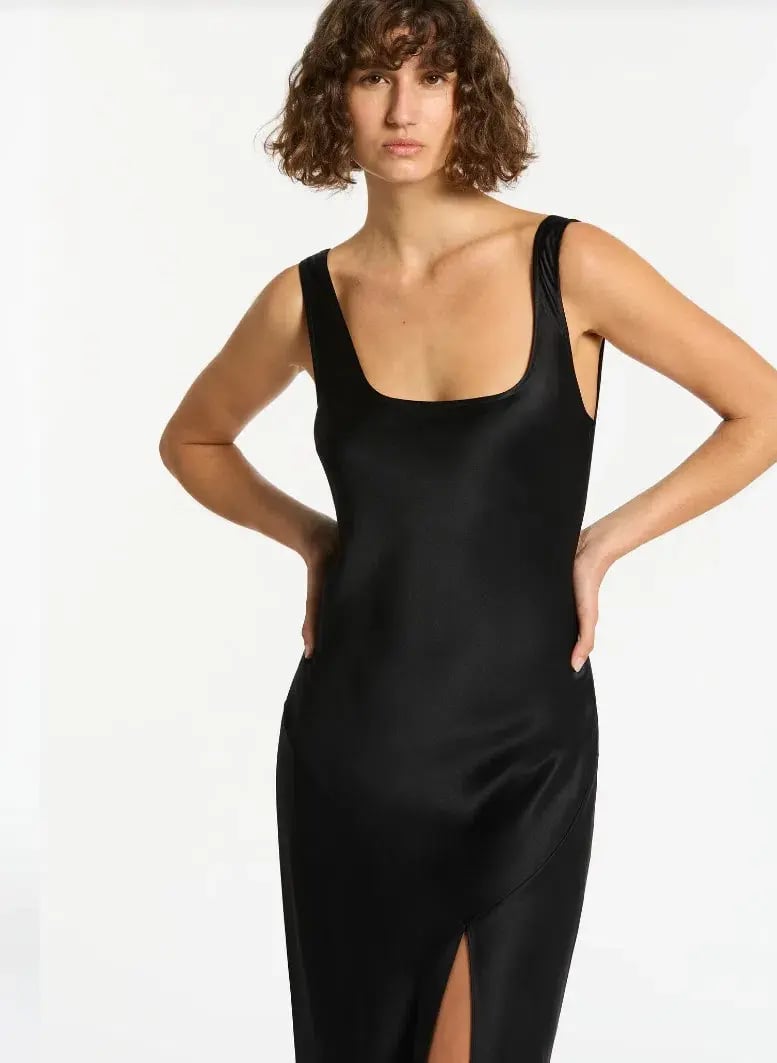 Sir the Label Editta Silk Bias Cut Maxi Dress Black Size 8 photo 2