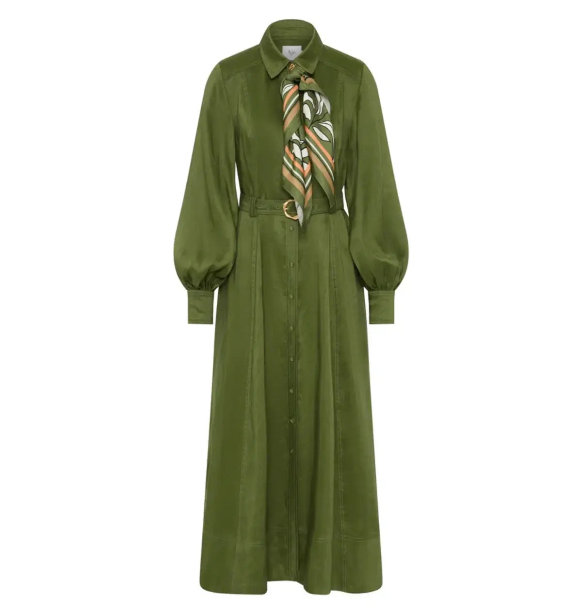 Aje Enchanter Scarf Midi Dress in Fern Green Size AU 12 photo 6