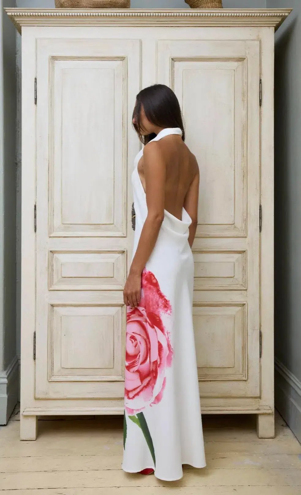 With Harper Lu Cowl Slip Dress White Rose Size XS / AU 6 photo 3