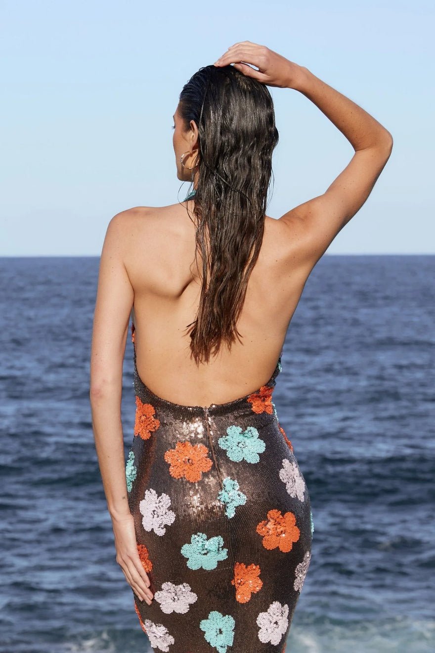 Nookie Sienna Halter Gown - Floral Sequin photo 3