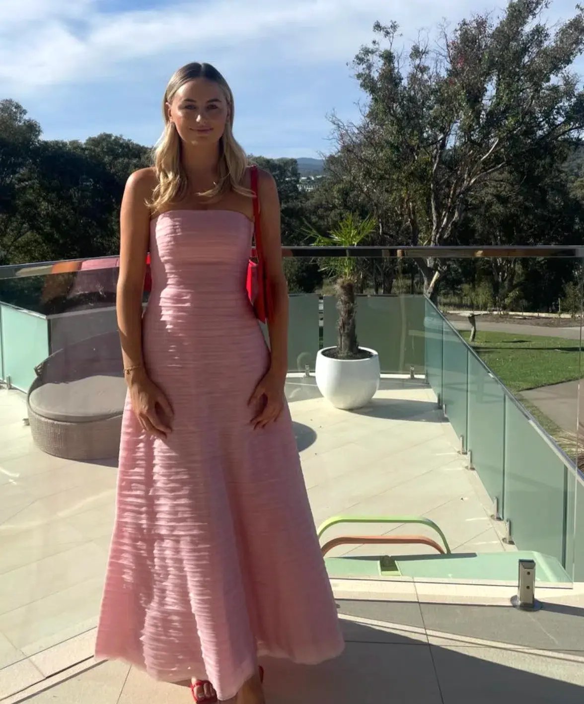 Aje Soundscape Maxi Dress Pink Size 8 photo 2