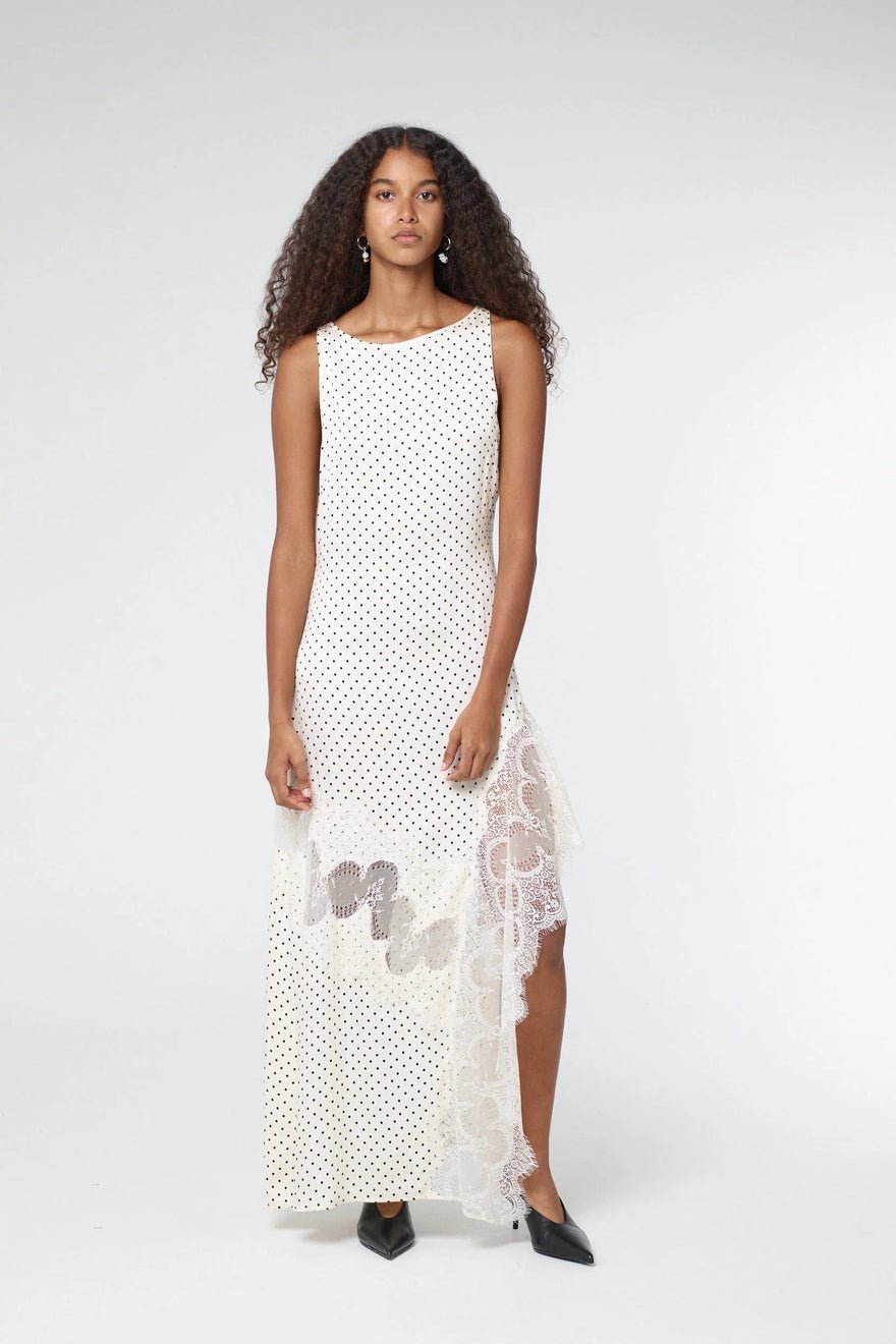 Third Form Visions Lace Frill Dress - Cream Polka Dot photo 4