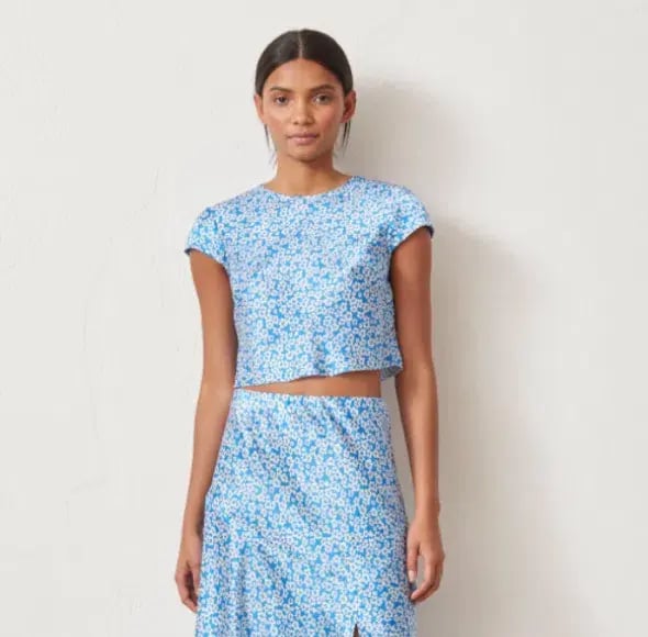 Bec & Bridge Alizee Silk Top Blue Floral Size 8 photo 3