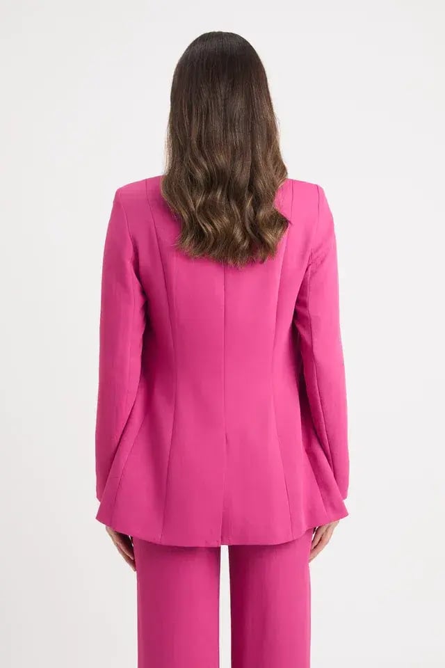 Kookai The Oyster Slim Blazer & Pants Set Fuchsia Size 8/34 photo 3