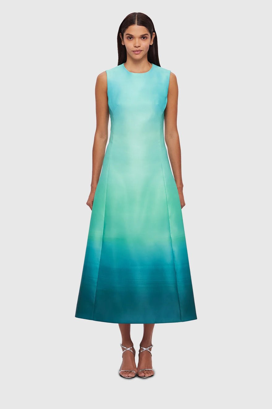Leo Lin Cleo Sleeveless Midi Dress - Ombre Aqua photo 3
