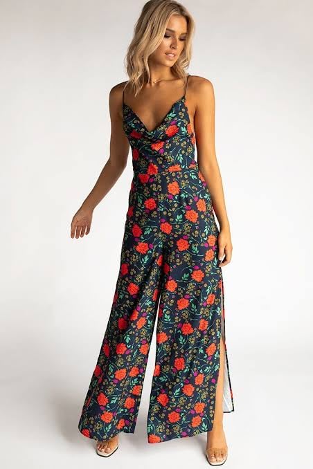Finders Keepers Hana Pantsuit - Navy Floral photo 4