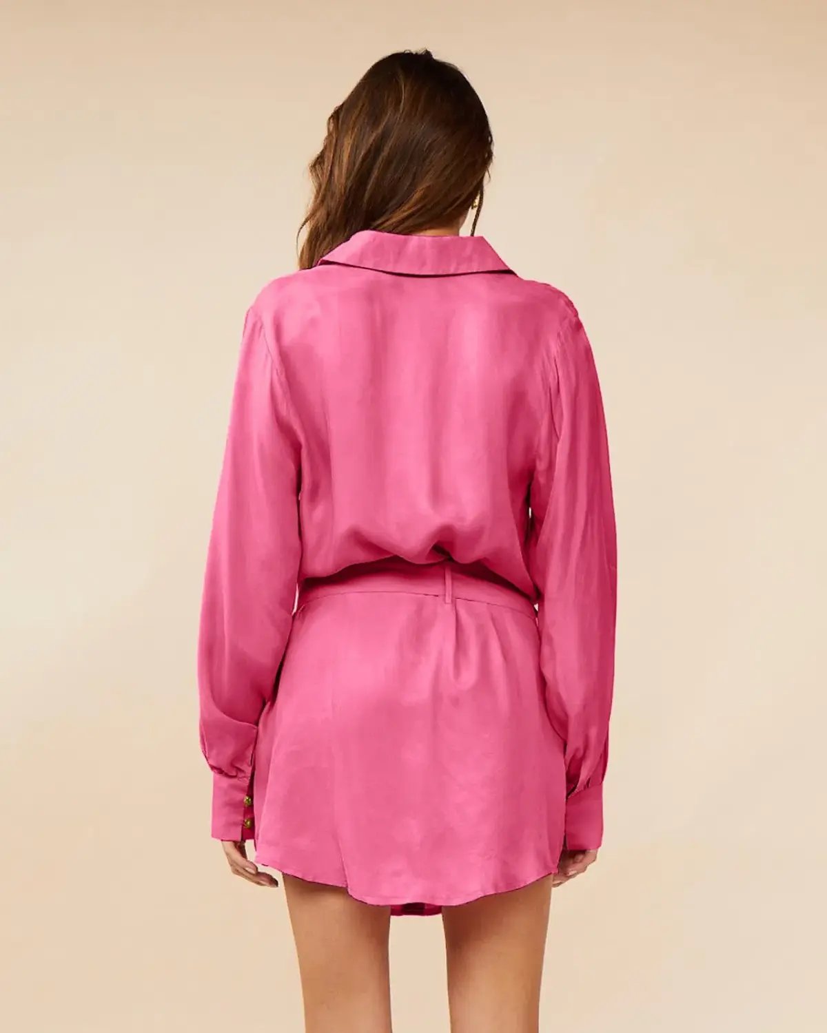 Suboo Georgia Mini Shirt Dress Pink Size M / AU 10 photo 4