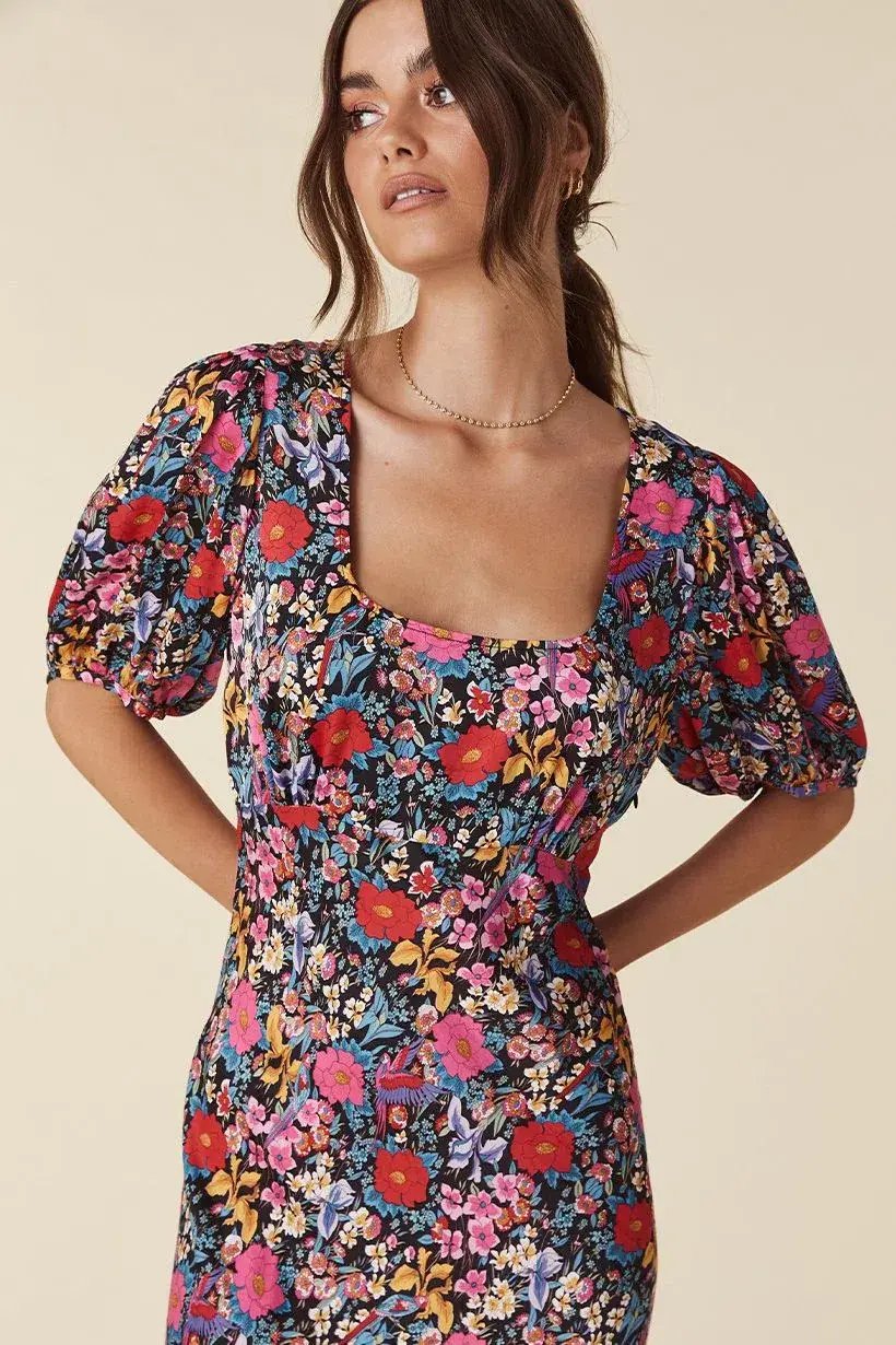 Spell & the Gypsy Last Drinks Bias Midi Dress in Evening Floral Size S / AU 8 photo 4