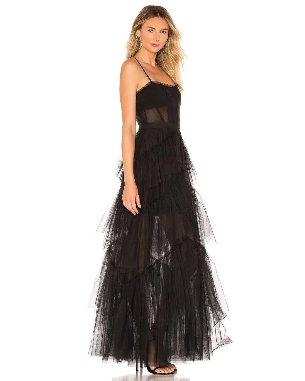 BCBGMAXAZRIA Tulle Gown Black Size 14 photo 2