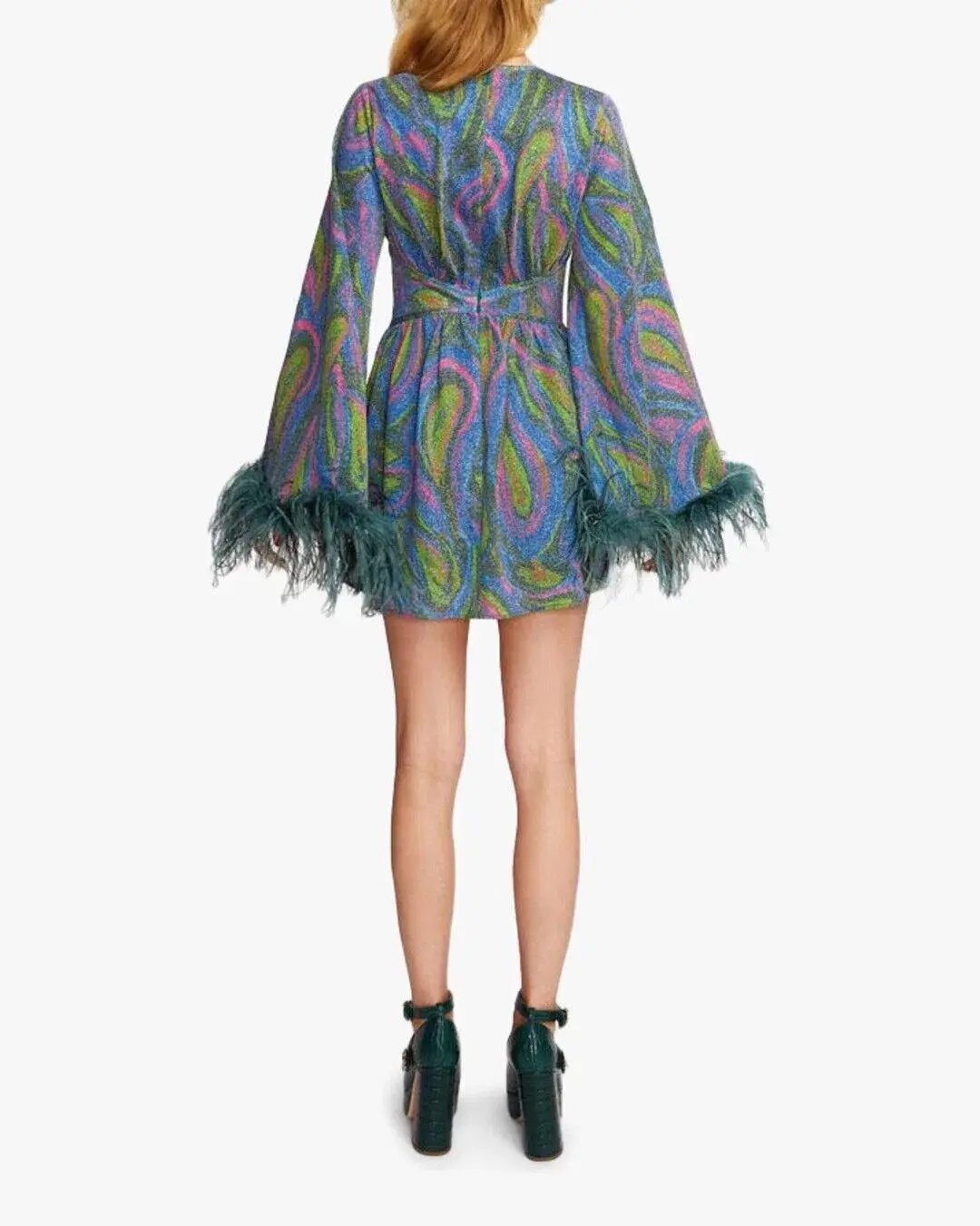 Alice McCall Swan Lake Feather Mini Dress in Clover Size 6 photo 3