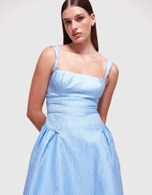 Rachel Gilbert Sophy Strap Midi Dress in Blue Size 4 / AU 14 photo 4