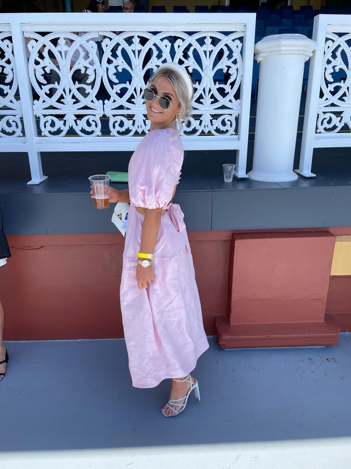 Aje Mimosa Cutout Midi Dress Pink Size 4 photo 3