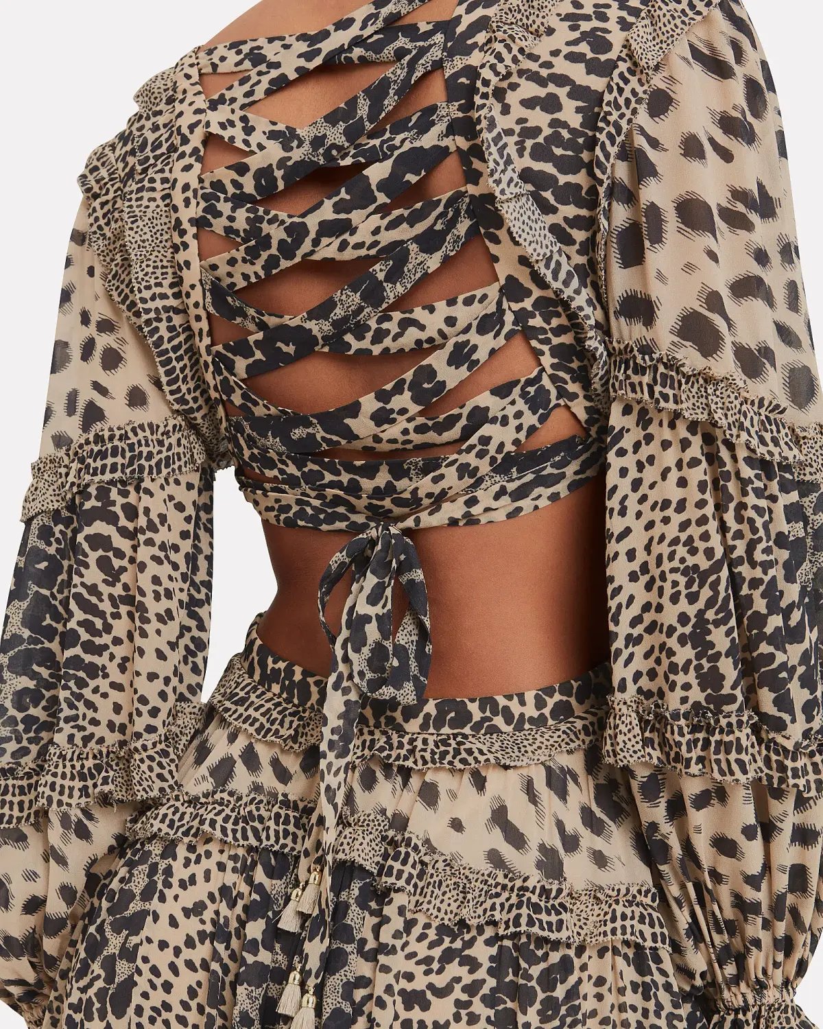 Zimmermann Allia Cut Out Midi Dress Cheetah Print Size 0 / AU 6 photo 2