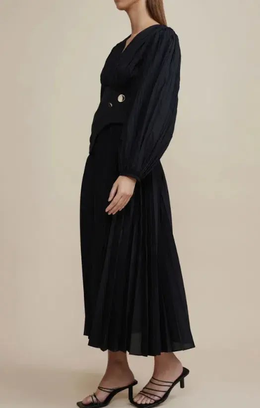 Acler Brooke Dress Midi Black Size AU 12 photo 2
