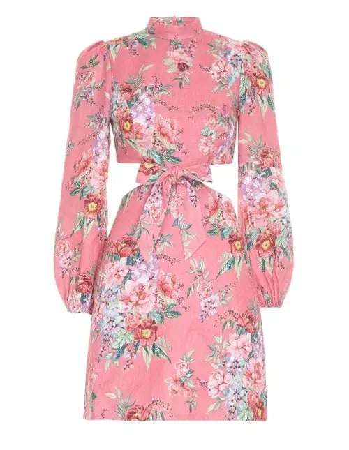 Zimmermann The Bellitude Bow Front Dress in Watermelon Size 6 photo 4