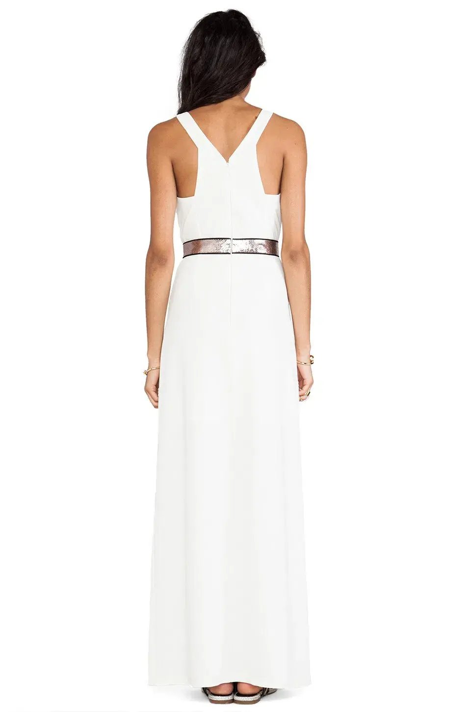 Bariano Lumier Queen Serpent Maxi Dress White Size 6 photo 3