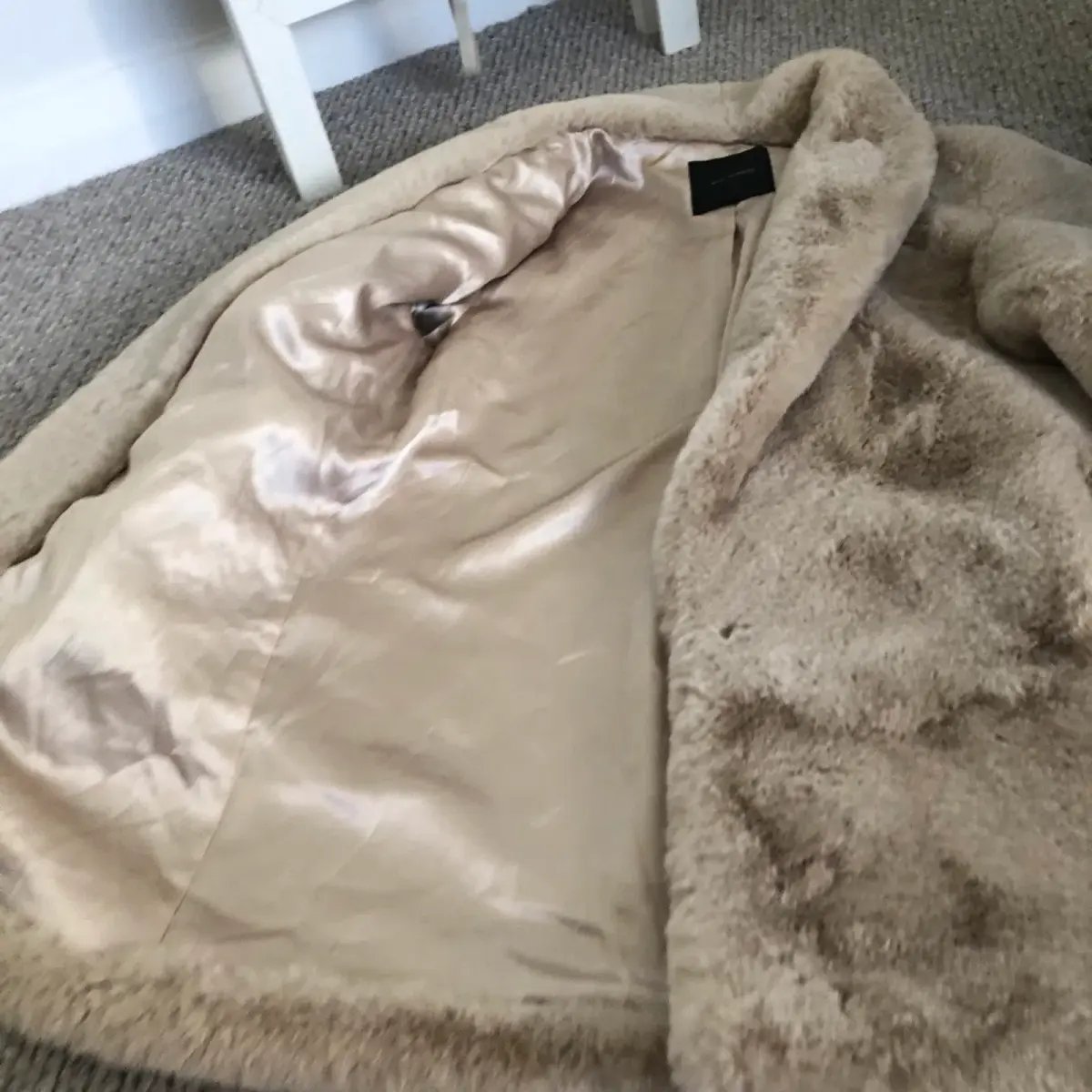 San Sloane Crawford Faux Fur Jacket Light Tan Size XS / Au 6 photo 5