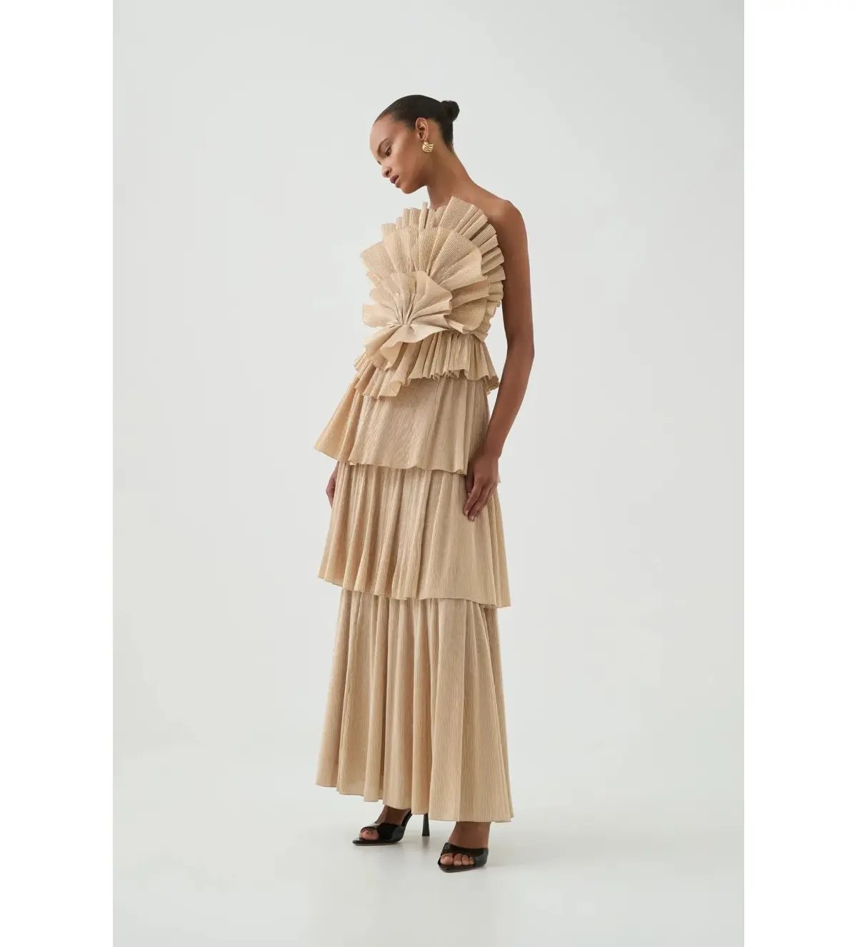 Aje Kyra Gown Gold Size AU 8 photo 2