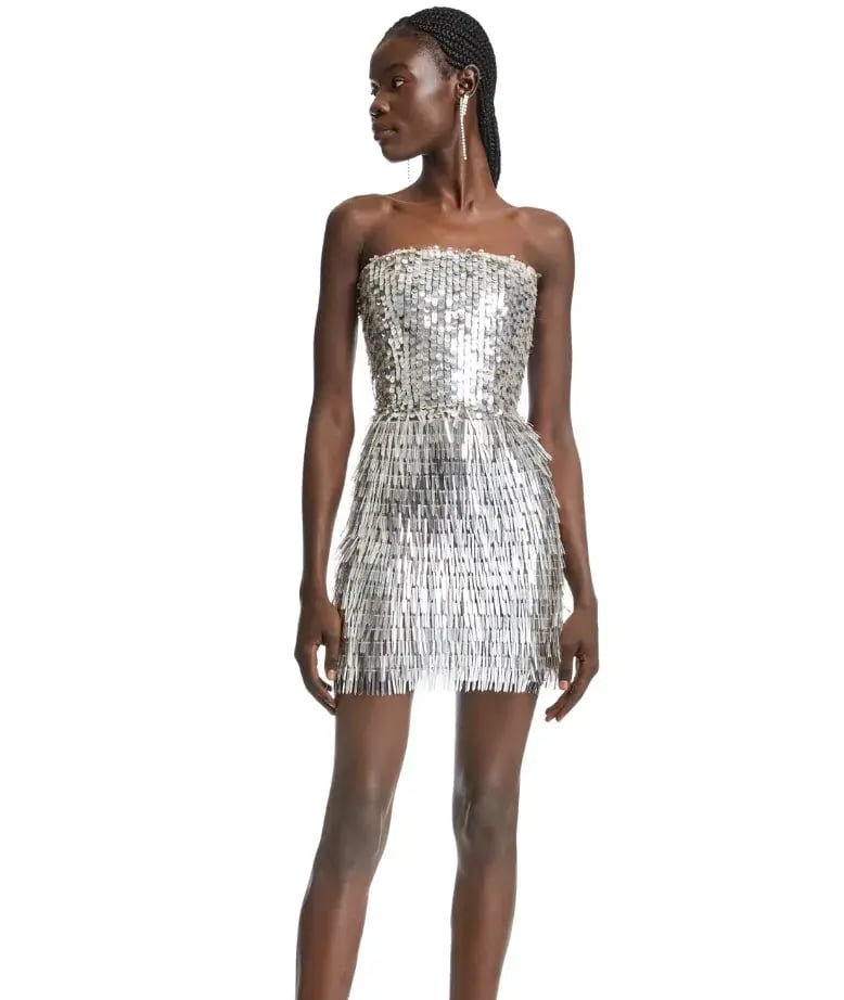 Kyha Studios Young Hearts Mini Dress Silver Size 2 / Au 6 photo 4