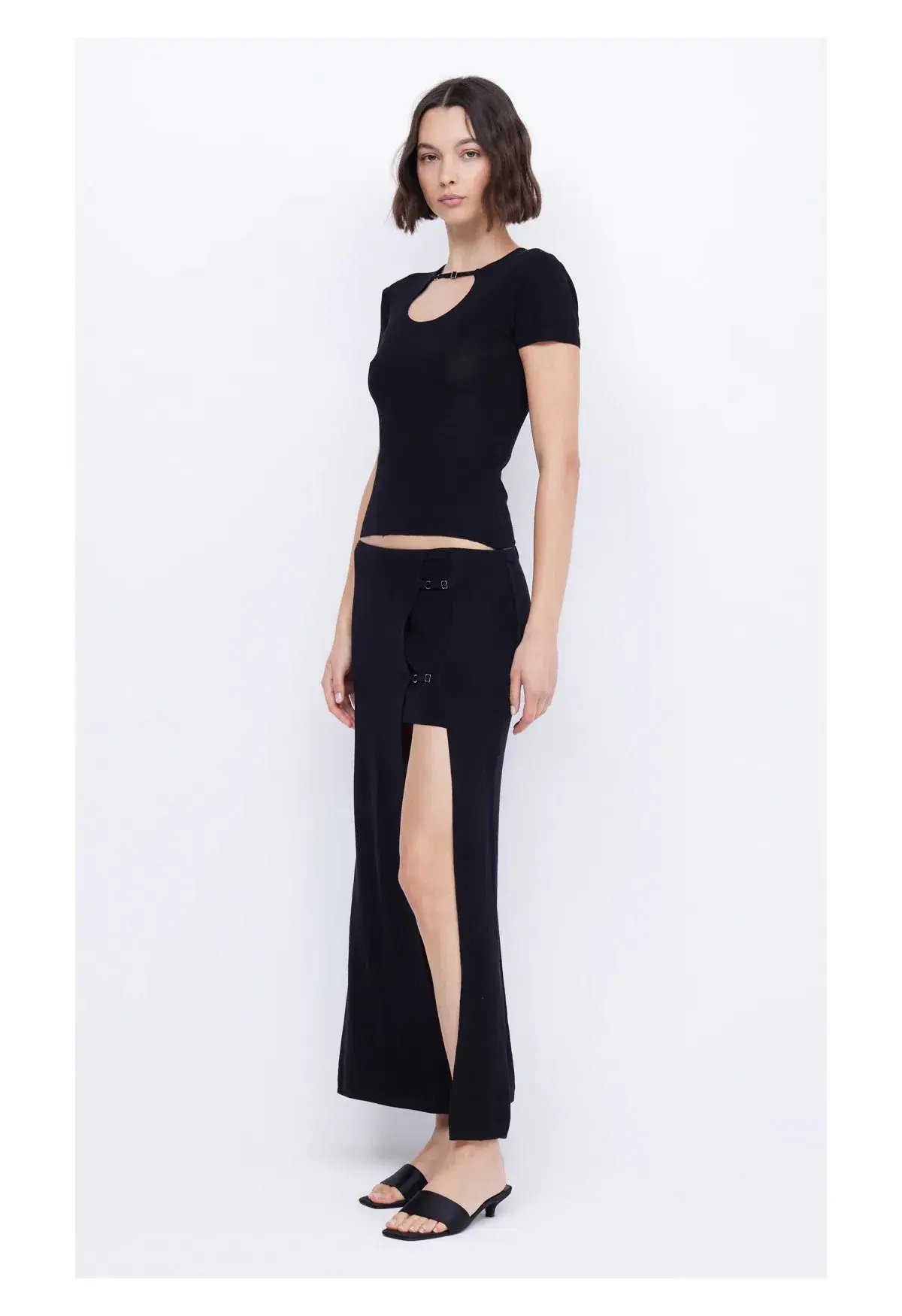 Bec and Bridge Caspian Knit Maxi Skirt Black Size S photo 2