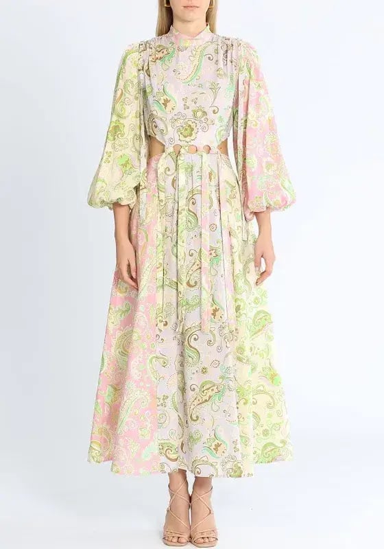 Alemais Marta Cut Out Midi Dress Paisley Print Size 4 photo 5