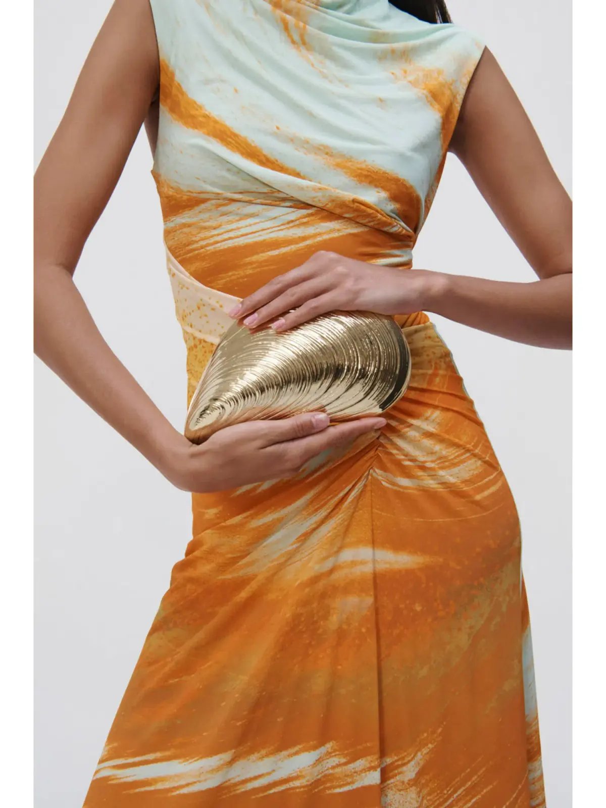 Jonathan Simkhai Acacia Marble Print Maxi Dress Multi Size AU 10 photo 3