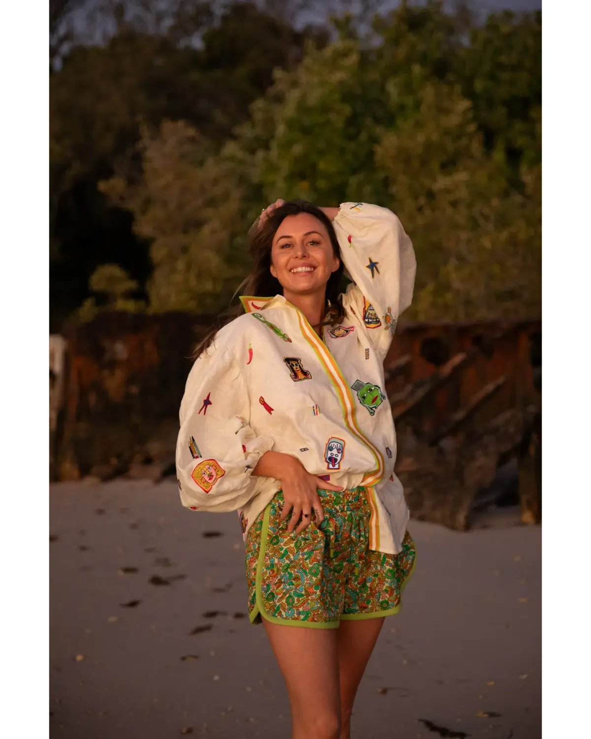 Alemais Checkers Shirt and Harmonia Quilted Shorts Set Print Size AU 16 photo 3