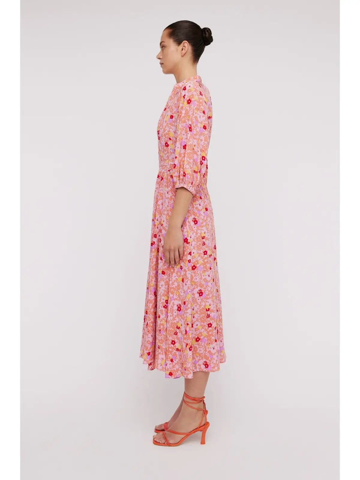 Scanlan Theodore Silk Daisy Floral Dress Peach Size AU 12 photo 2