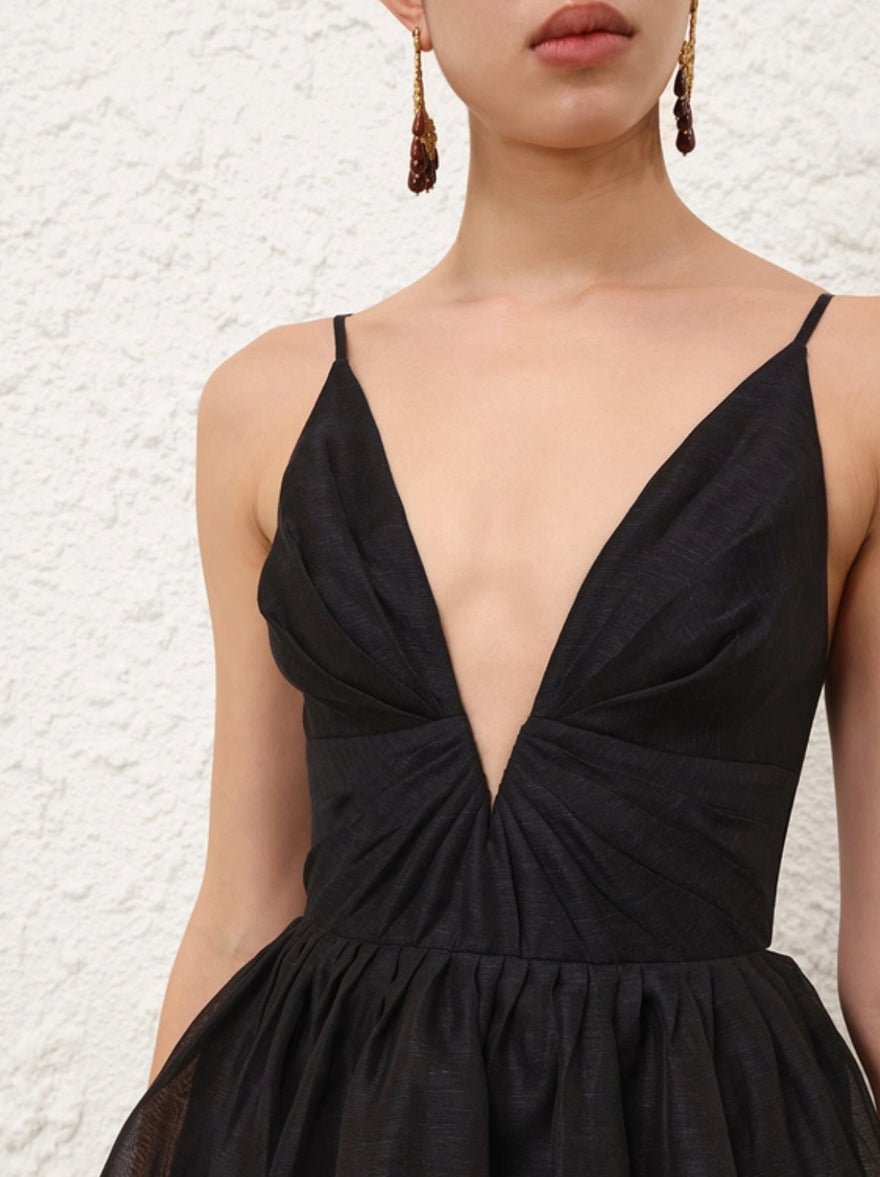 Zimmermann Hypnotic V Neck Midi Dress In Black photo 4