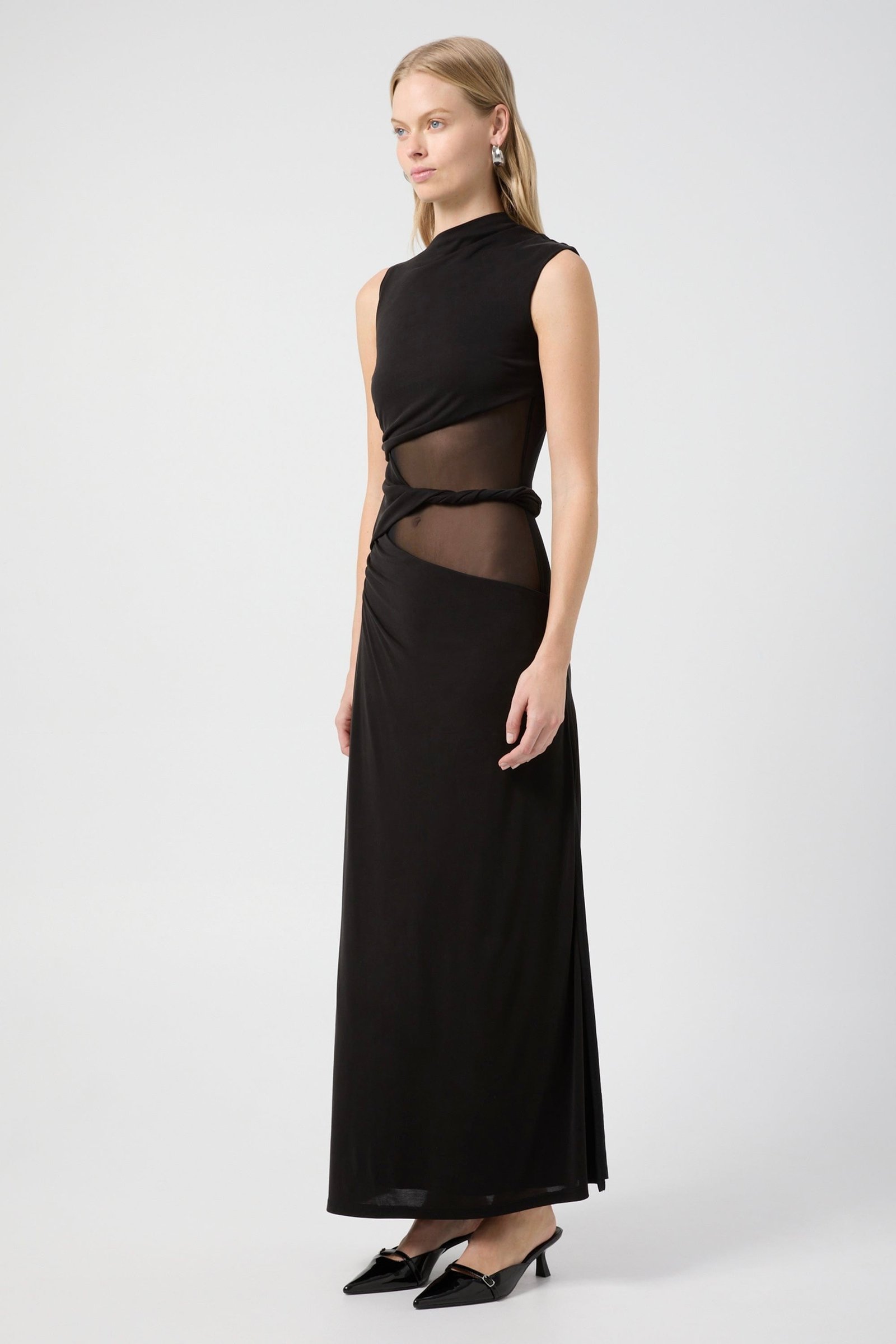 THIRD FORM INTERWEAVE DRAPE MAXI DRESS - BLACK photo 4