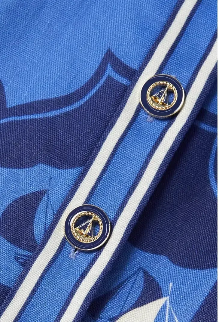 Zimmermann High Tide Mini Shirt Dress Blue Sailboats Size 1 /AU 10 photo 4